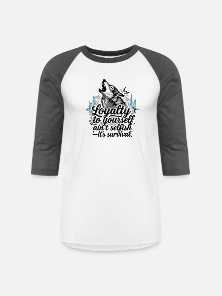 Loyalty To Yourself - Unisex Baseball T-Shirt - white/charcoal