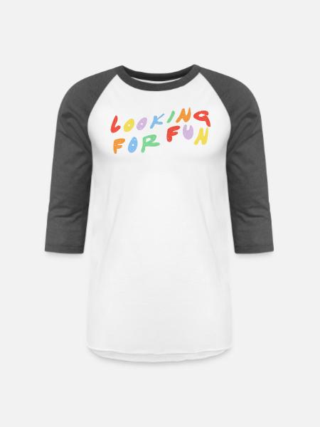 Looking for Fun - Unisex Baseball T-Shirt - white/charcoal