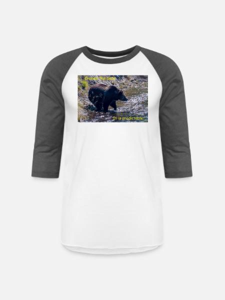 Choose The Bear - Unisex Baseball T-Shirt - white/charcoal