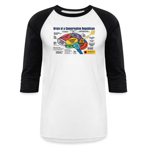Brain of a Conservative Republican - Unisex Baseball T-Shirt