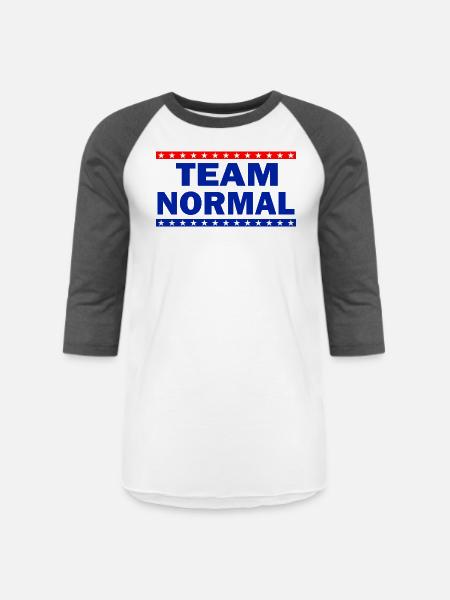 Team Normal - Unisex Baseball T-Shirt - white/charcoal