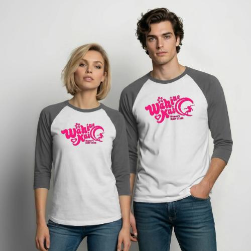 Wahine Kai Logo pink - Unisex Baseball T-Shirt