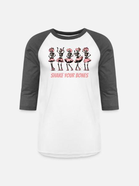Shake Your Bones - Unisex Baseball T-Shirt - white/charcoal