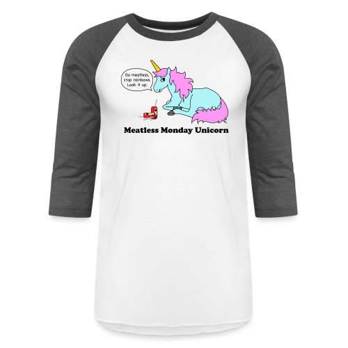 Meatless Monday Unicorn - Unisex Baseball T-Shirt