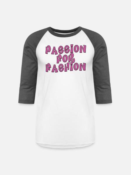 Passion for fashion - Unisex Baseball T-Shirt - white/charcoal