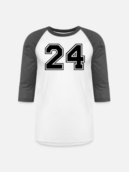 24 - Unisex Baseball T-Shirt - white/charcoal