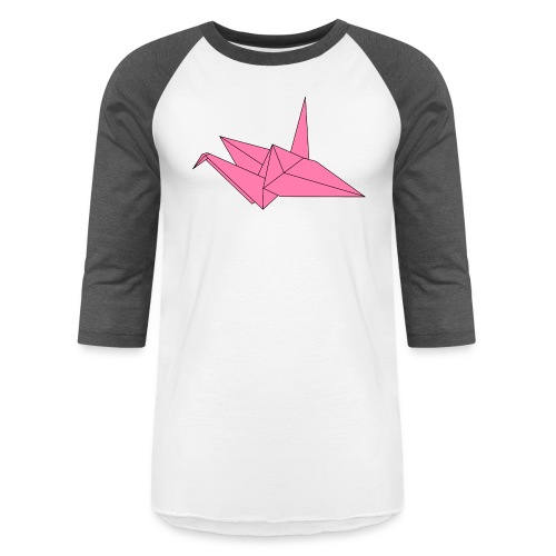 Origami Paper Crane Design - Pink - Unisex Baseball T-Shirt