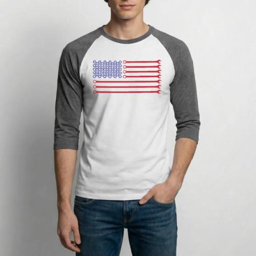 Mechanics American Flag - Unisex Baseball T-Shirt