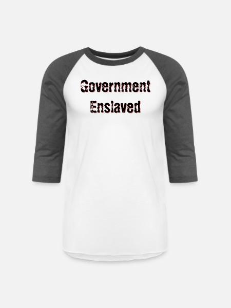 Government Enslaved - Unisex Baseball T-Shirt - white/charcoal