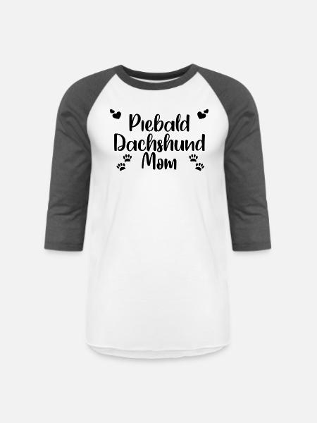 Piebald Dachshund Mom - Unisex Baseball T-Shirt - white/charcoal