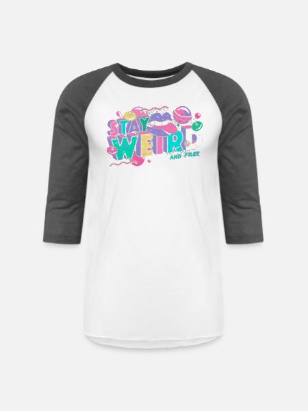 Stay Weird - Unisex Baseball T-Shirt - white/charcoal
