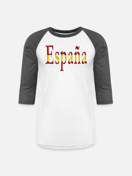 Espana green funny - Unisex Baseball T-Shirt - white/charcoal