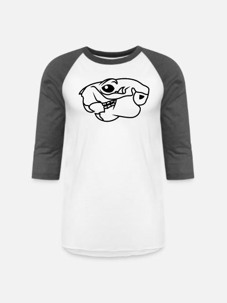 squirrel skull - Unisex Baseball T-Shirt - white/charcoal