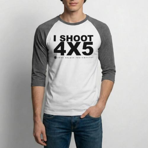JBP: I Shoot 4X5 - Unisex Baseball T-Shirt