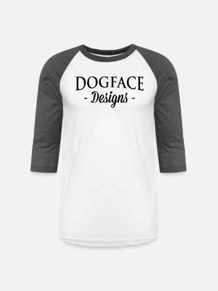 dogface-sleeve-dark - Unisex Baseball T-Shirt - white/charcoal