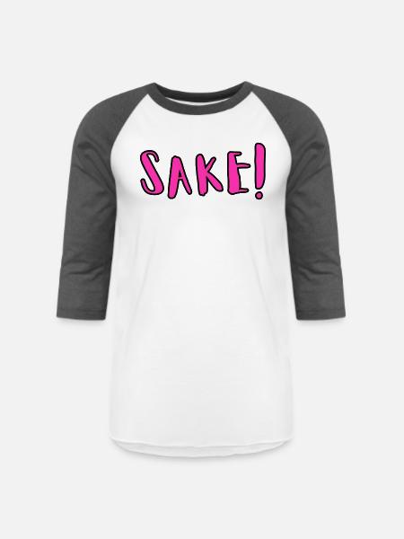 SAKE! - Unisex Baseball T-Shirt - white/charcoal