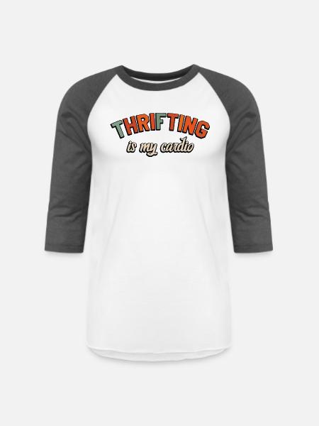 Thrifting Is My Cardio - Unisex Baseball T-Shirt - white/charcoal