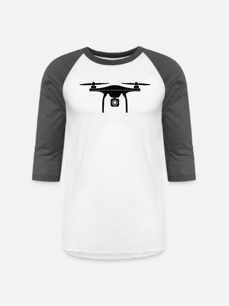 Drone - Unisex Baseball T-Shirt - white/charcoal