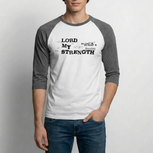 Psalm 28:7 - The Lord is My strength Eng/Hebrew - Unisex Baseball T-Shirt
