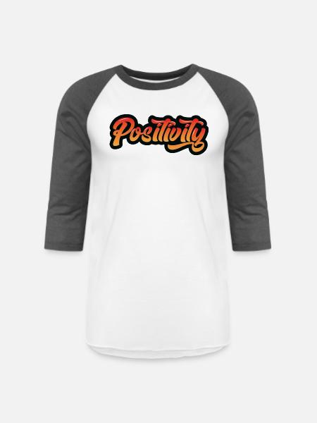 Positivity - Unisex Baseball T-Shirt - white/charcoal