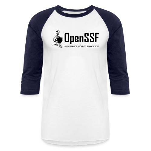 OpenSSF wide black and white logo - Unisex Baseball T-Shirt