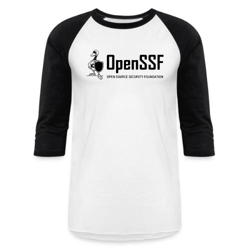 OpenSSF wide black and white logo - Unisex Baseball T-Shirt