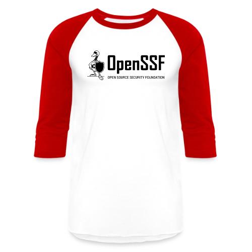 OpenSSF wide black and white logo - Unisex Baseball T-Shirt