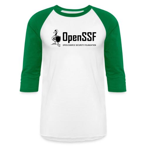 OpenSSF wide black and white logo - Unisex Baseball T-Shirt