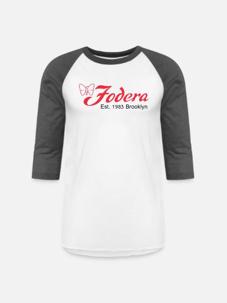 fodera_bass_guitar_logo_black - Unisex Baseball T-Shirt - white/charcoal