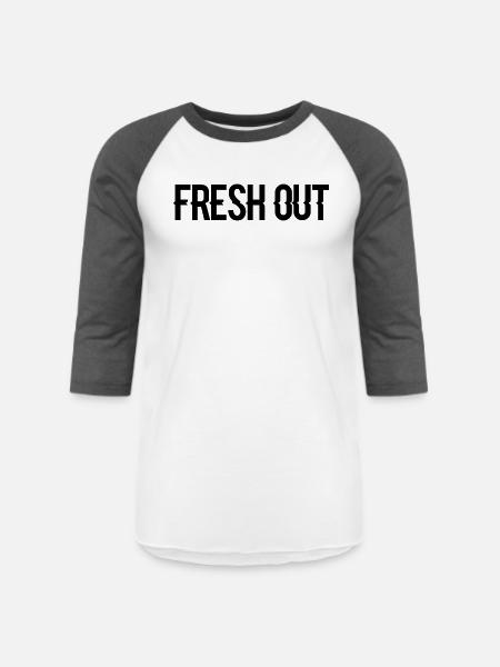 fresh out - Unisex Baseball T-Shirt - white/charcoal