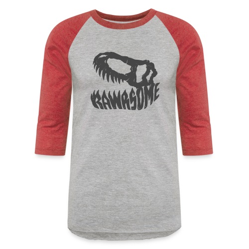 RAWRsome T Rex Skull by Beanie Draws - Unisex Baseball T-Shirt