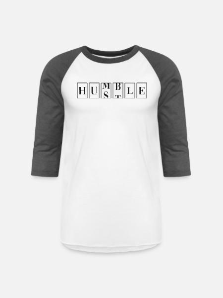 Hustle, Humble. - Unisex Baseball T-Shirt - white/charcoal