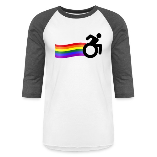 Rainbow wheelchair - Unisex Baseball T-Shirt