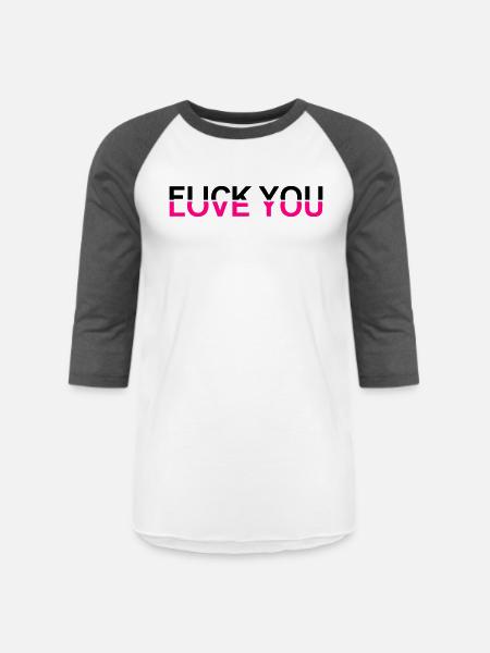 Fuck You - Love You - Unisex Baseball T-Shirt - white/charcoal