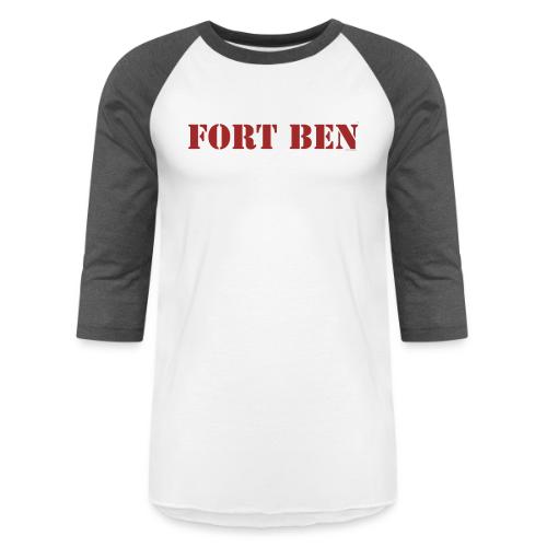FORT BEN, red stencil - Unisex Baseball T-Shirt