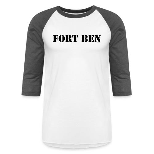 FORT BEN, black stencil - Unisex Baseball T-Shirt