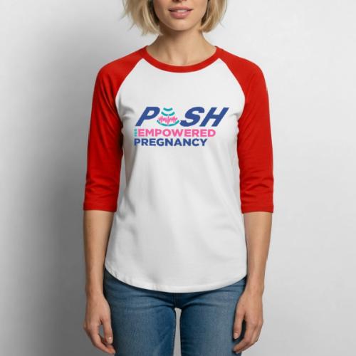 PUSH Logo Gear (Color) - Unisex Baseball T-Shirt