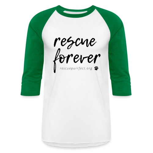 Rescue Forever Cursive Large - Unisex Baseball T-Shirt