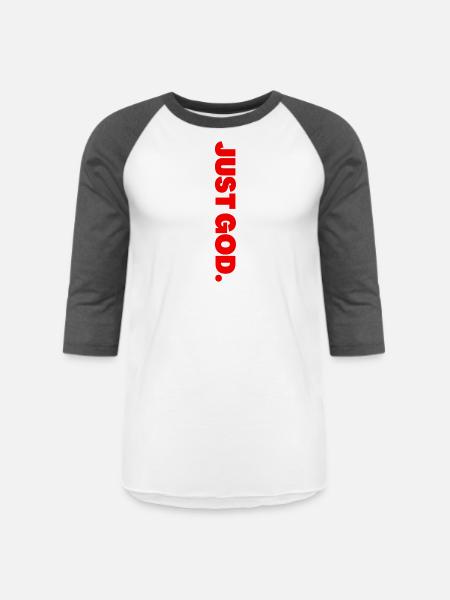 Just God - Unisex Baseball T-Shirt - white/charcoal