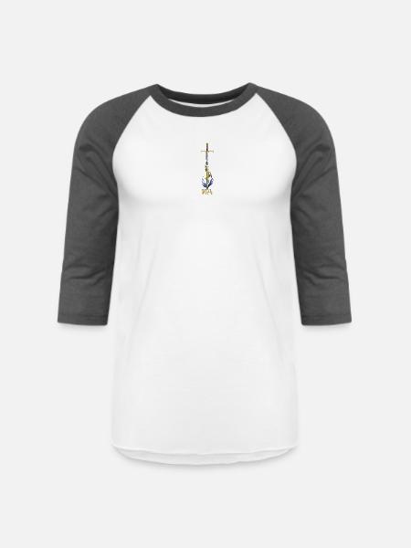 Kryst Ascension - Unisex Baseball T-Shirt - white/charcoal