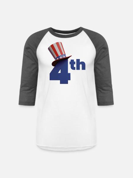 4th of july - Unisex Baseball T-Shirt - white/charcoal