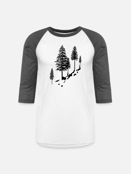 Pine Tree - Unisex Baseball T-Shirt - white/charcoal