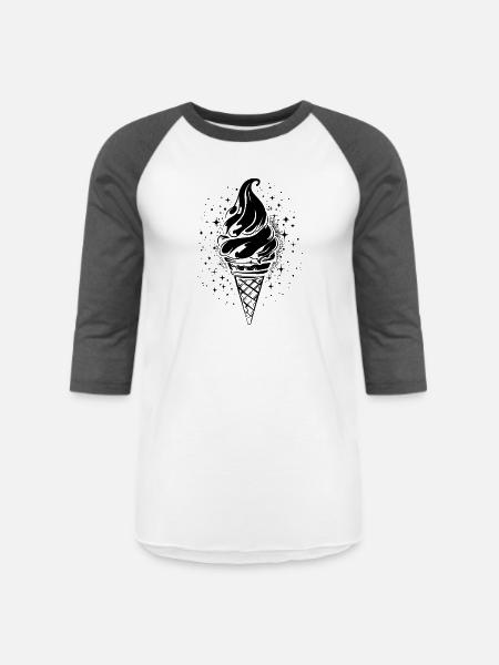 Ice Cream Cone Graphic - Unisex Baseball T-Shirt - white/charcoal