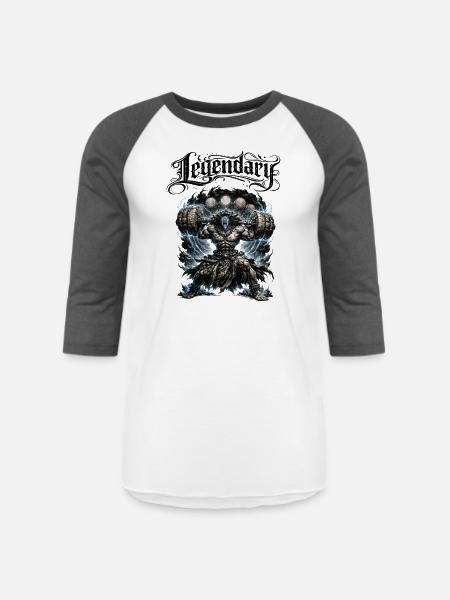 Legendary Thunderbruiser Titan  - Unisex Baseball T-Shirt - white/charcoal