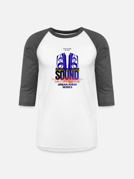 Urban Audio Speakers Emblem - Unisex Baseball T-Shirt - white/charcoal