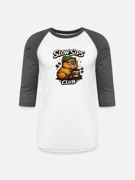 Slow Sips Club - Unisex Baseball T-Shirt - white/charcoal