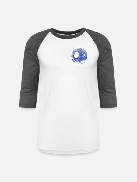 Retro Disco Ball - Unisex Baseball T-Shirt - white/charcoal