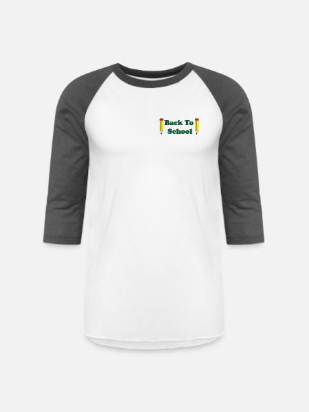 Back to School Pencils - Unisex Baseball T-Shirt - white/charcoal