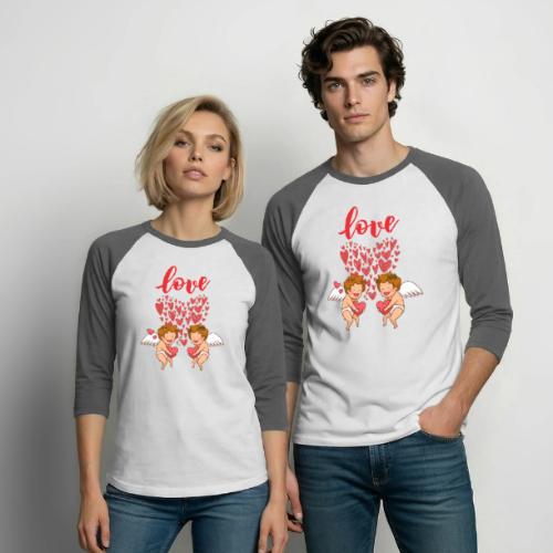 Cupid Love Designs, cupid love angel vibration. - Unisex Baseball T-Shirt