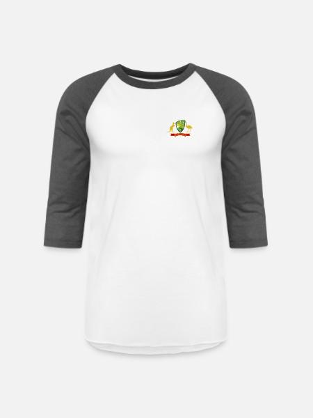 Australian Cricket Crest Emblem Graphic - Unisex Baseball T-Shirt - white/charcoal